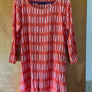 Living hula short dress 3/4 sleeves